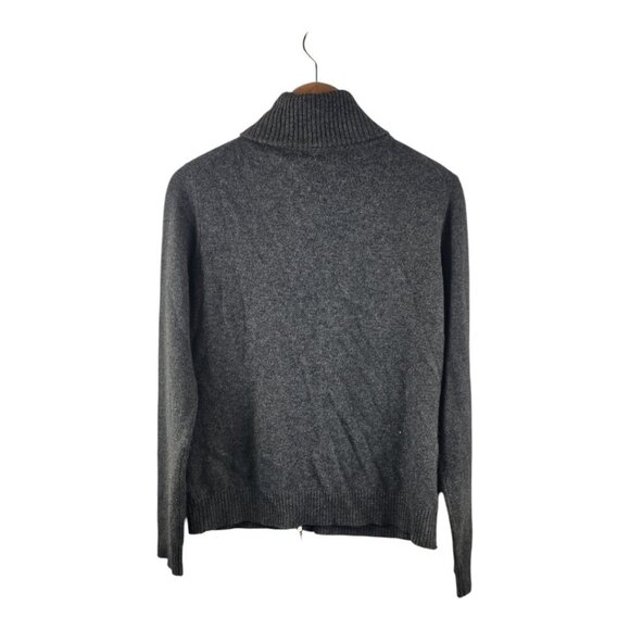 Women's Grey Cashmere Zip Up Cardigan Size Medium - Picture 2 of 9